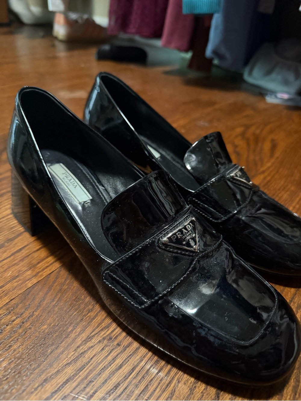 Prada Black Patent Leather Penny Loafers - Picture 2 of 3